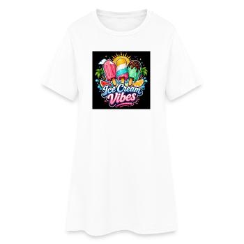 Glace tropicale colorée - Robe T-shirt Femme - blanc - Devant
