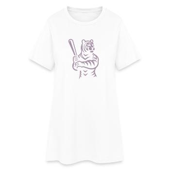 Silhouette minimaliste du joueur de baseball Tiger - Robe T-shirt Femme - blanc - Devant