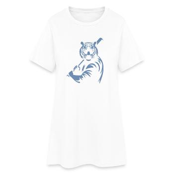 Silhouette minimaliste du joueur de baseball Tiger - Robe T-shirt Femme - blanc - Devant