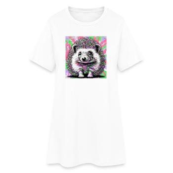 hérisson - Robe T-shirt Femme - blanc - Devant