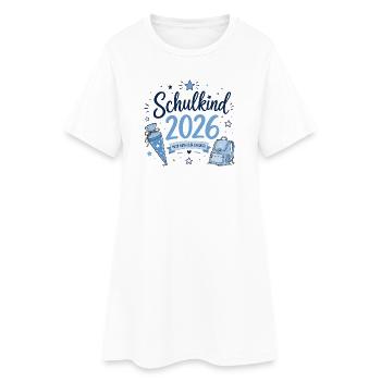 Schulkind 2026 - Einschulung - Frauen T-Shirt-Kleid - Weiß - Vorne