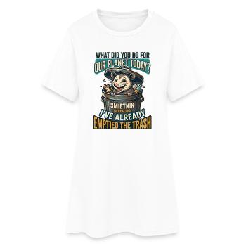 What did you do for our planet today? Opossum  - Frauen T-Shirt-Kleid - Weiß - Vorne