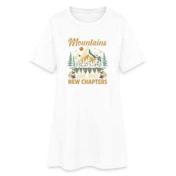 Hiking Mountain Trail Backpacking Outdoors Reading - Women’s T-Shirt Dress - white - Front