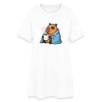 Ne t’inquiète pas, sois capy - Capybara drôle de café - Robe T-shirt Femme - blanc - Devant