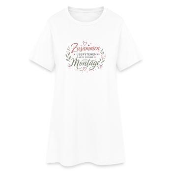 Zusammen überstehen wir sogar Montage - Frauen T-Shirt-Kleid - Weiß - Vorne