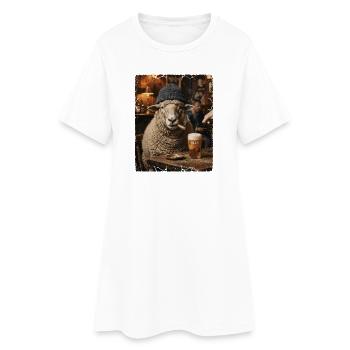 Hafenbar Zigarre Bar Schaf - Frauen T-Shirt-Kleid - Weiß - Vorne
