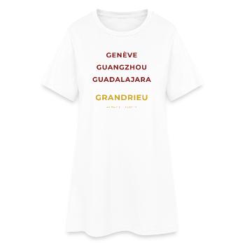 Grandrieu Lozère - Genève - Guangzhou -Guadalajara - Robe T-shirt Femme - blanc - Devant