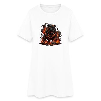 Bouledogue de Lave aux Griffes de Feu - Robe T-shirt Femme - blanc - Devant