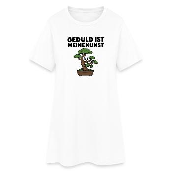 Bonsai-Baum – Geduld ist meine Kunst – Zen Design - Frauen T-Shirt-Kleid - Weiß - Vorne