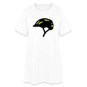 Silhouette du casque de vélo - Robe T-shirt Femme - blanc - Devant