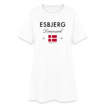 Esbjerg Denmark Coordinates Travel Souvenir - Women’s T-Shirt Dress - white - Front