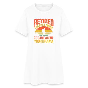 Hiking Mountain Trail Backpacking Outdoors Retired - Women’s T-Shirt Dress - white - Front