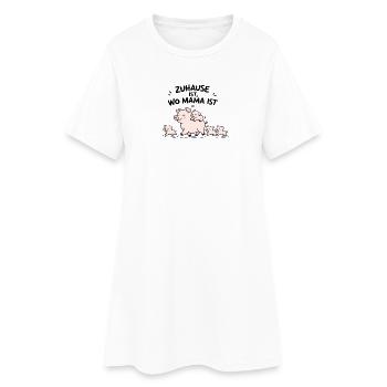 Kuschelige Schweinefamilie – Familienliebe - Frauen T-Shirt-Kleid - Weiß - Vorne