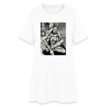 Géométrie du corps en duo - Robe T-shirt Femme - blanc - Devant