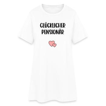 Glücklicher Pensionär Herz - Frauen T-Shirt-Kleid - Weiß - Vorne