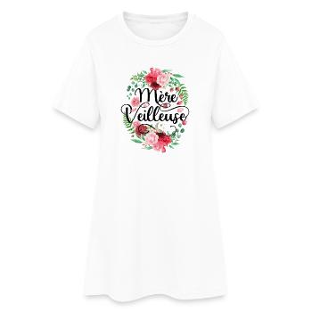 Mère Veilleuse Merveilleuse Fête Des Mères - Robe T-shirt Femme - blanc - Devant