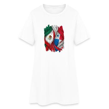Fiers des drapeaux du Mexique et du Panama - Robe T-shirt Femme - blanc - Devant