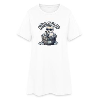 Süsser Eisbär Abkühlung - Frauen T-Shirt-Kleid - Weiß - Vorne