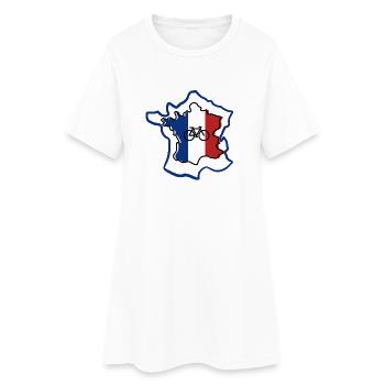 France Cycling – Conception de cyclistes - Robe T-shirt Femme - blanc - Devant