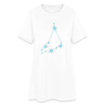 Capricorn Star Constellation Zodiac Sign Blue - Women’s T-Shirt Dress - white - Front