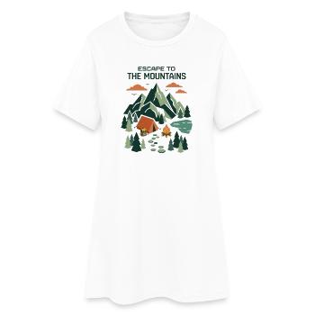 Randonnée - Aventure en plein air - Évasion à la montagne - Robe T-shirt Femme - blanc - Devant