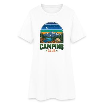 Hiking - Outdoor Adventure - Camping Club - Women’s T-Shirt Dress - white - Front