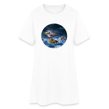 Moewe_mit_Fisch - Robe T-shirt Femme - blanc - Devant