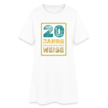 20 - Frauen T-Shirt-Kleid - Weiß - Vorne