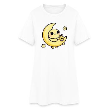 Lune mignonne au clair de lune avec une lanterne étoile - Robe T-shirt Femme - blanc - Devant