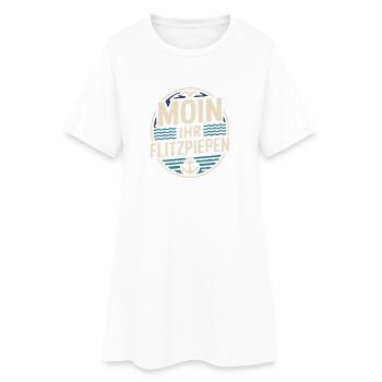 Moin Ihr Flitzpiepen Norddeutsch Hamburg Büro Moin - Frauen T-Shirt-Kleid - Weiß - Vorne