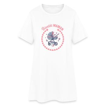 Bientôt Maman 2027 Annonce Grossesse Cadeau - Robe T-shirt Femme - blanc - Devant