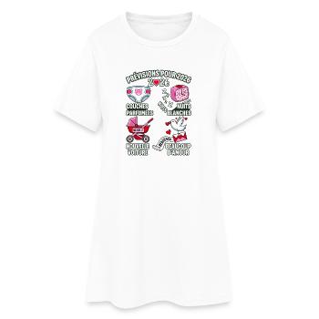 Prévisions 2026 Annonce Grossesse Humour - Robe T-shirt Femme - blanc - Devant