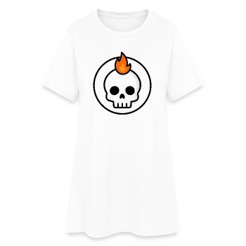 Graphique mignon de Crâne de Fatalité Feu - Robe T-shirt Femme - blanc - Devant