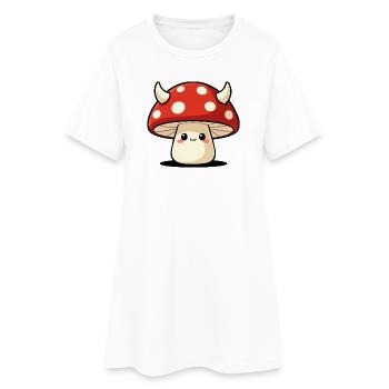 Dark Mushroom Mischief Cottagecore Graphic - Women’s T-Shirt Dress - white - Front