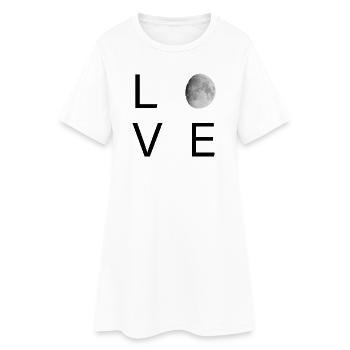 Silhouette minimale de lune au clair de lune - Robe T-shirt Femme - blanc - Devant