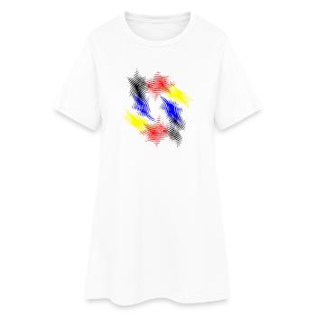 Colour Swirl Rhythms - Women’s T-Shirt Dress - white - Front