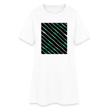 Neon Zigzag Stripe Pattern - Women’s T-Shirt Dress - white - Front