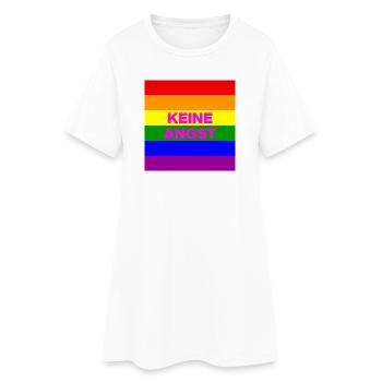 KEINE ANGST VOR FASCHISTEN, NO NZS, NIE WIEDER - Frauen T-Shirt-Kleid - Weiß - Vorne