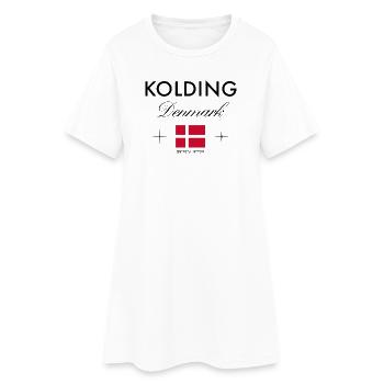 Kolding, Danemark, coordonnées, voyage, souvenir - Robe T-shirt Femme - blanc - Devant