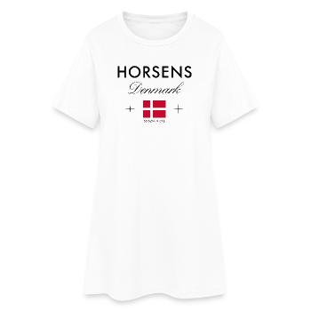 Horsens Dänemark Koordinaten Reise Souvenir - Frauen T-Shirt-Kleid - Weiß - Vorne