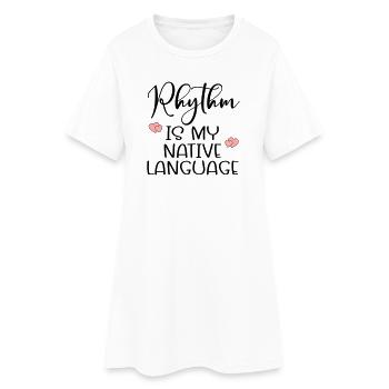 Langage de la danse rythmique - Robe T-shirt Femme - blanc - Devant