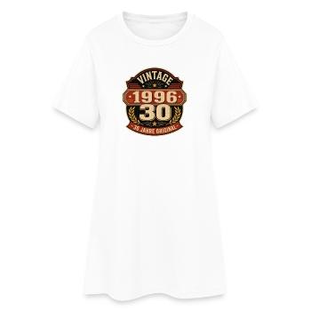 Vintage 1996 – 30 Jahre Original - Frauen T-Shirt-Kleid - Weiß - Vorne