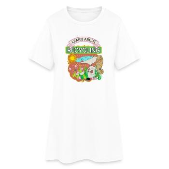 Découvrez le recyclage - Robe T-shirt Femme - blanc - Devant