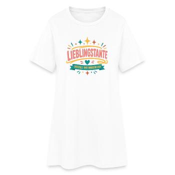 Lieblingstante Offiziell - Frauen T-Shirt-Kleid - Weiß - Vorne