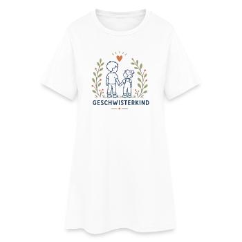 Geschwisterkind Geschwister Liebe - Frauen T-Shirt-Kleid - Weiß - Vorne
