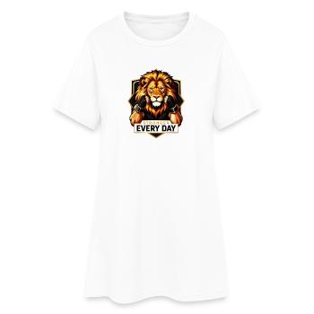 Puissance du Lion : Plus forte chaque jour - Robe T-shirt Femme - blanc - Devant