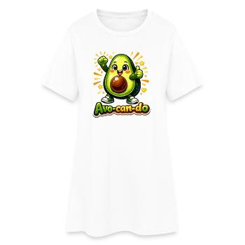 Cute Avocado Avo-can-do Motivational Pun - Women’s T-Shirt Dress - white - Front