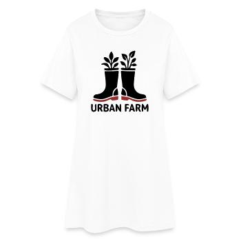 Urban Farm Gummistiefel Logo - Frauen T-Shirt-Kleid - Weiß - Vorne