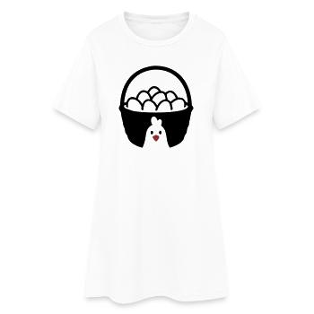 Egg Basket Chicken Icon - Women’s T-Shirt Dress - white - Front