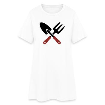 Garden Tool Shovel Icon - Women’s T-Shirt Dress - white - Front